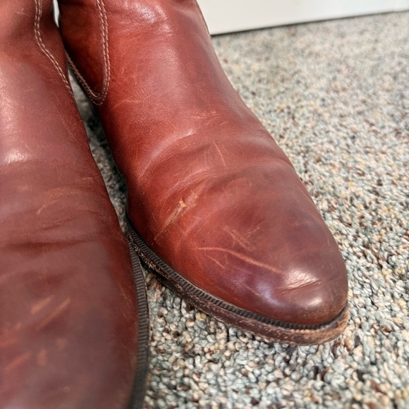 Frye Button Brown Leather Zip Riding 6M 3475894 - Picture 7 of 17